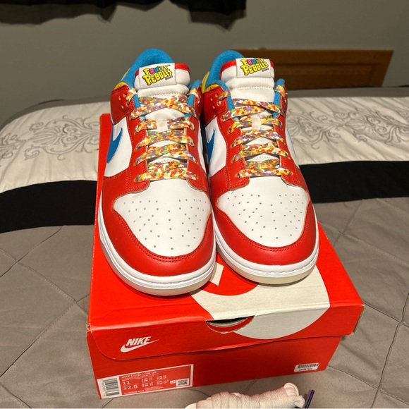 Size 11 - Nike Dunk Low x LeBron James x Fruity Pebbles Red - Picture 2 of 9